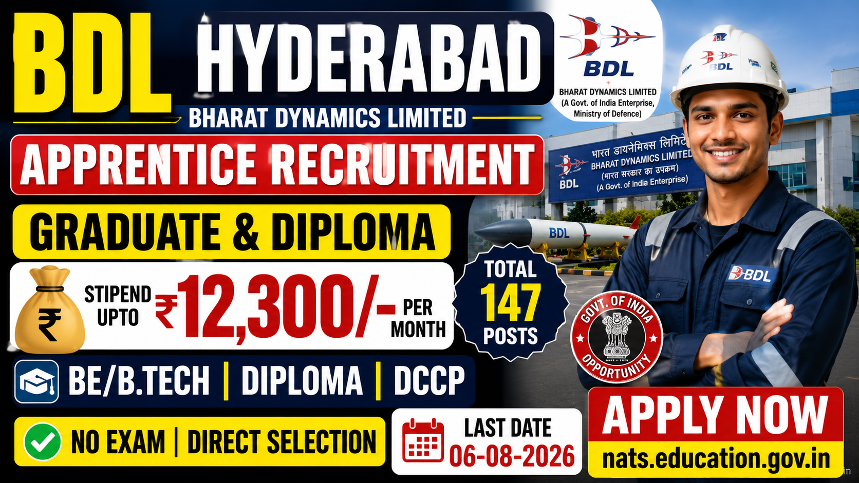 BDL Hyderabad Recruitment 2026