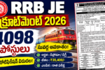RRB JE Recruitment 2026 4098
